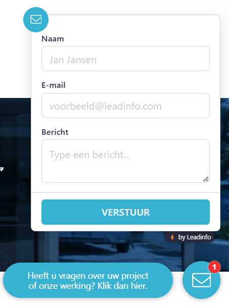 site messaging voorbeeld